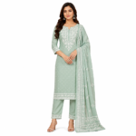 Elegant Mint Embroidered Suit Set