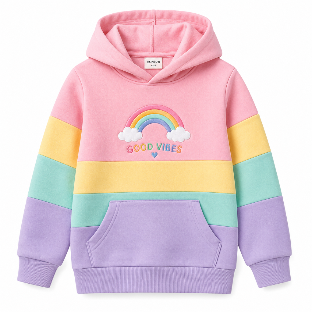 Untitled design (30) Rainbow Kids Hoodie - Image 1